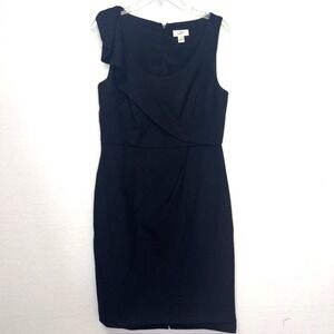 Ann Taylor Loft‎ Black Ruffle Dress LBD Women's 8